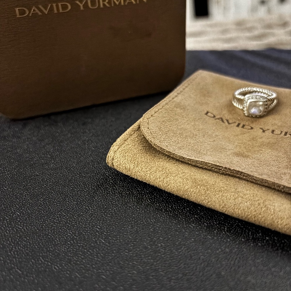 David Yurman Silver Ring with Iridescent Stone